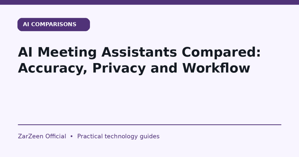 AI Meeting Assistants Compared: Accuracy, Privacy and Workflow — ZarZeen cover image