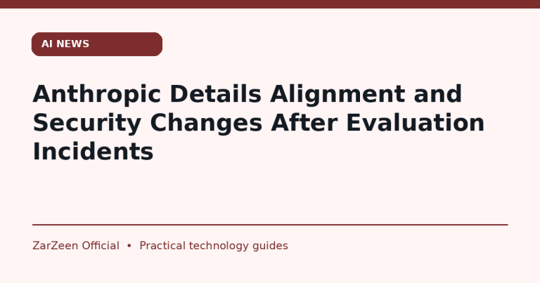 Anthropic Details Alignment and Security Changes After Evaluation Incidents — ZarZeen cover image