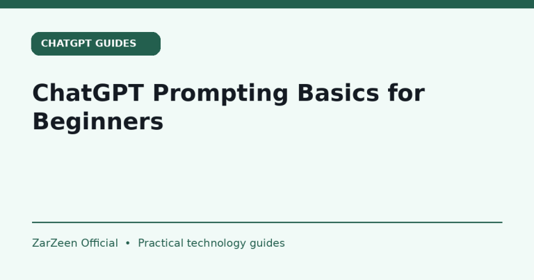 ChatGPT Prompting Basics for Beginners — ZarZeen cover image