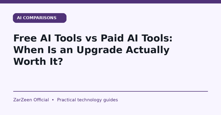 Free AI Tools vs Paid AI Tools: When Is an Upgrade Actually Worth It? — ZarZeen cover image