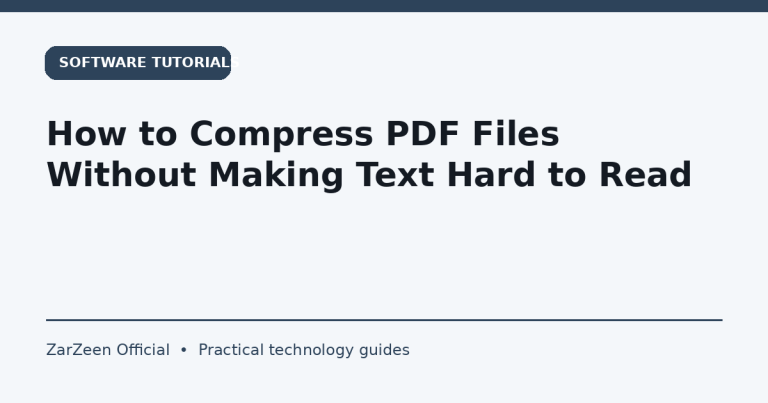How to Compress PDF Files Without Making Text Hard to Read — ZarZeen cover image